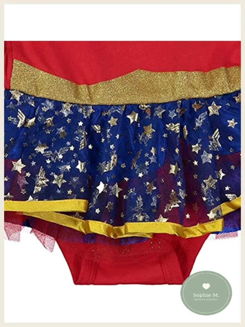 Cotton Wonder Woman Tutu Bodysuit Cape Set with Headband Newborn Baby Girls